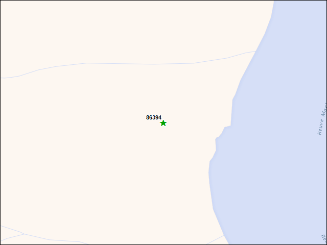 Une carte de la zone qui entoure immédiatement le bien de l'RBIF numéro 86394