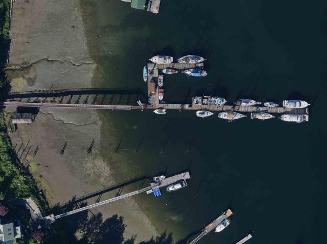 Aerial images of Small Craft Harbour's Whiskey Slough British Columbia