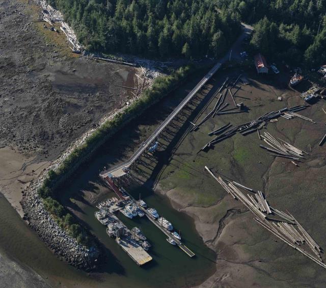 Aerial images of Small Craft Harbours Oona River, British Columbia