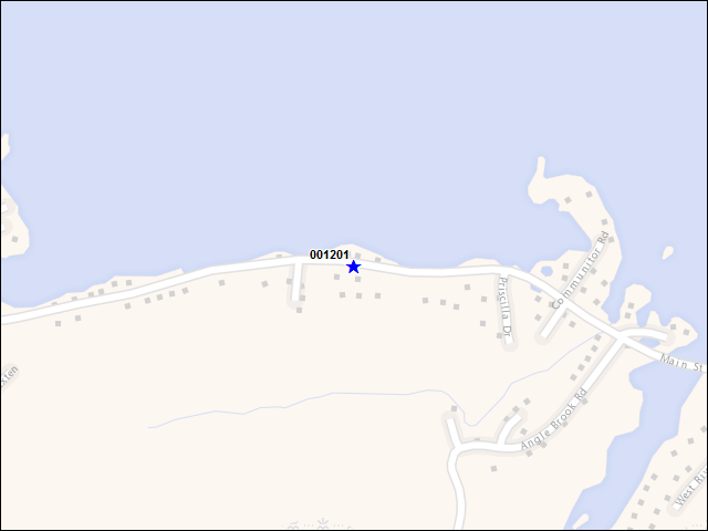 A map of the area immediately surrounding building number 001201