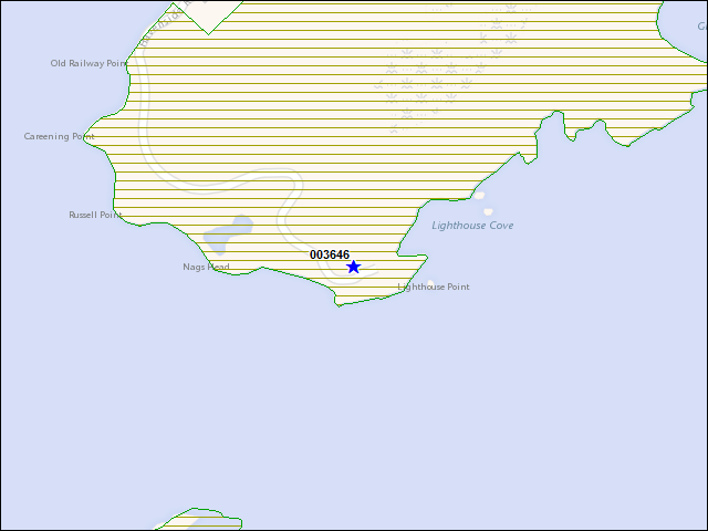 A map of the area immediately surrounding building number 003646