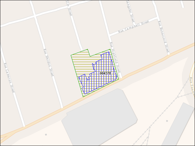 A map of the area immediately surrounding building number 004378