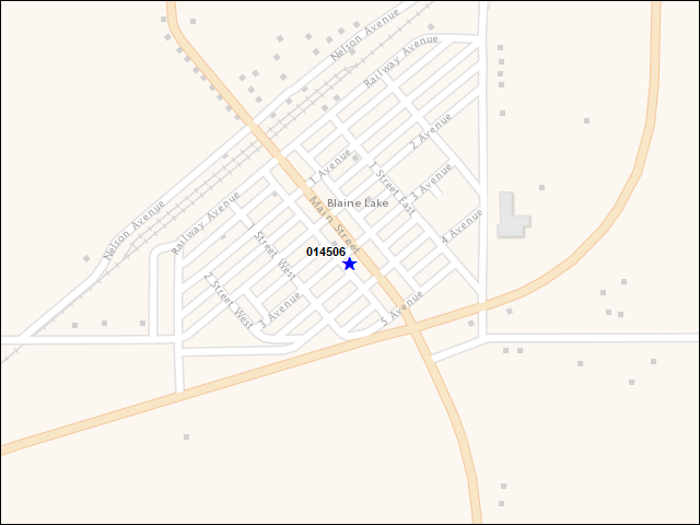 A map of the area immediately surrounding building number 014506