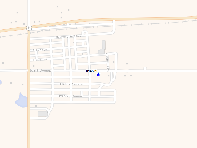 A map of the area immediately surrounding building number 014509