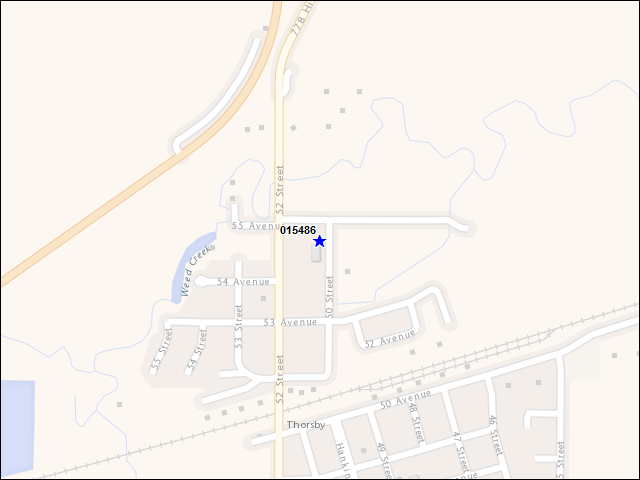 A map of the area immediately surrounding building number 015486