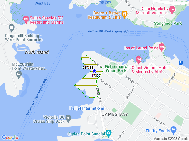 A map of the area immediately surrounding building number 017385