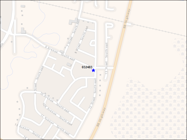 A map of the area immediately surrounding building number 032483