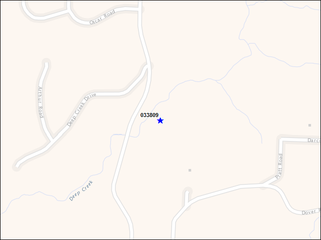 A map of the area immediately surrounding building number 033809