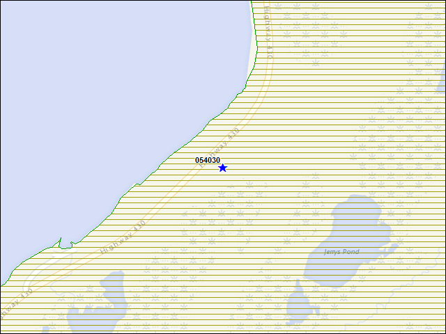 A map of the area immediately surrounding building number 054030