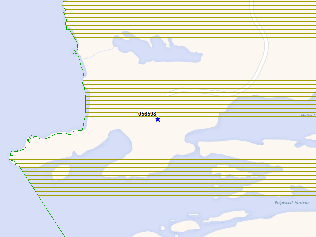 A map of the area immediately surrounding building number 056598