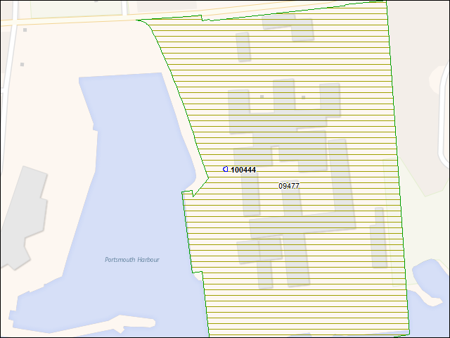 A map of the area immediately surrounding building number 100444