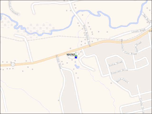 A map of the area immediately surrounding building number 101767