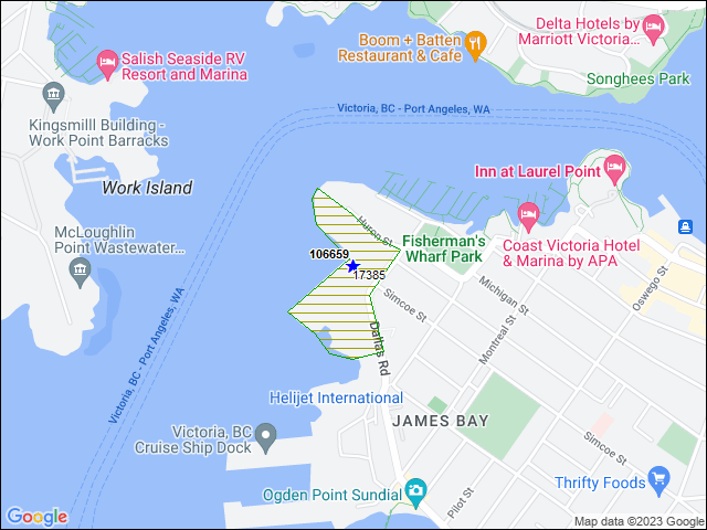 A map of the area immediately surrounding building number 106659