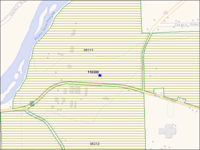 A map of the area immediately surrounding building number 110300