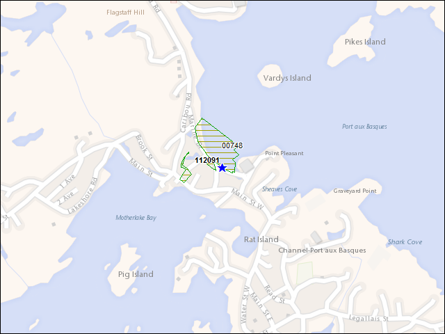 A map of the area immediately surrounding building number 112091