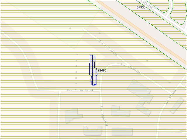 A map of the area immediately surrounding building number 122493