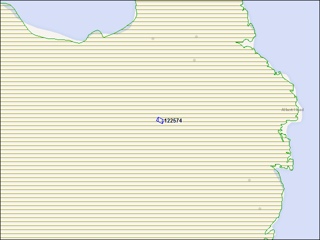 A map of the area immediately surrounding building number 122574