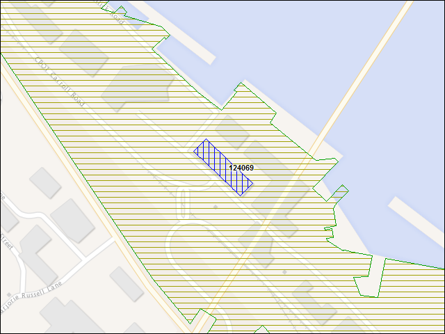 A map of the area immediately surrounding building number 124069