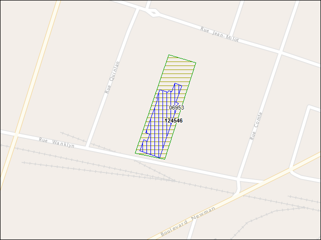 A map of the area immediately surrounding building number 124546