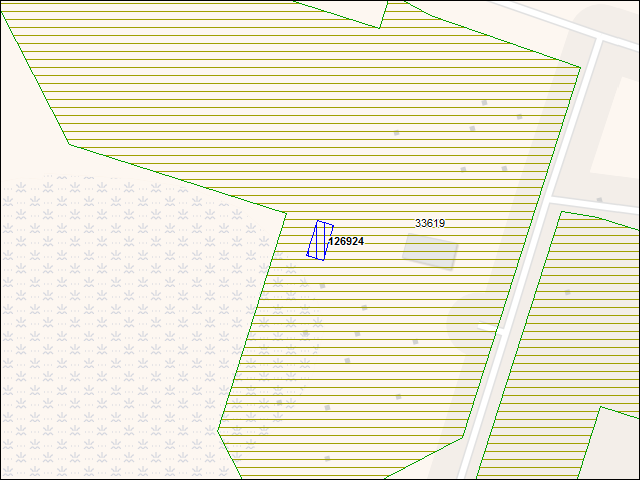 A map of the area immediately surrounding building number 126924