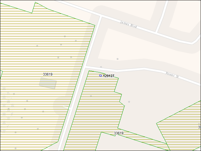 A map of the area immediately surrounding building number 129127