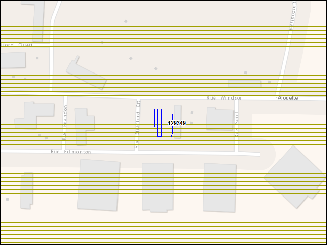 A map of the area immediately surrounding building number 129349