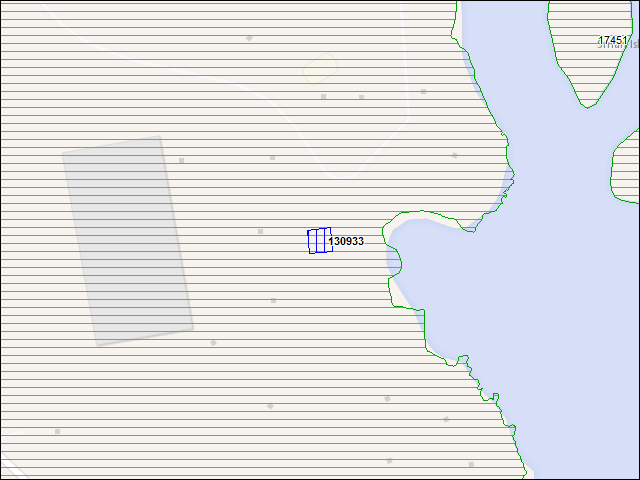 A map of the area immediately surrounding building number 130933