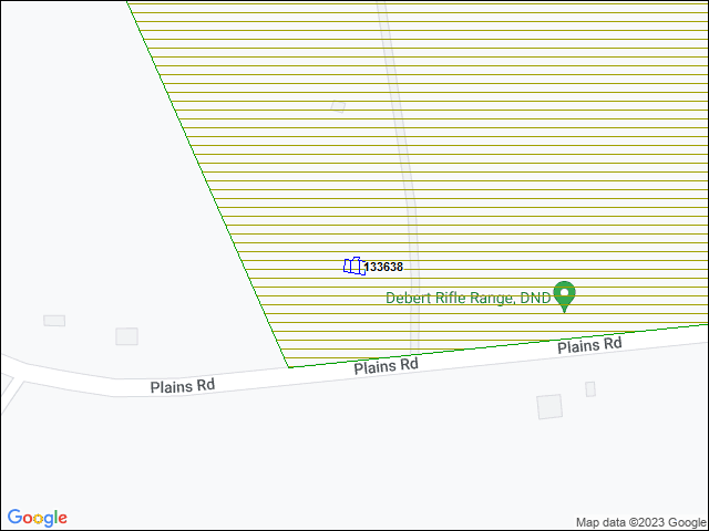 A map of the area immediately surrounding building number 133638