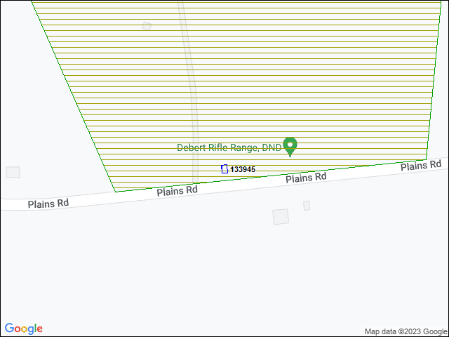 A map of the area immediately surrounding building number 133945