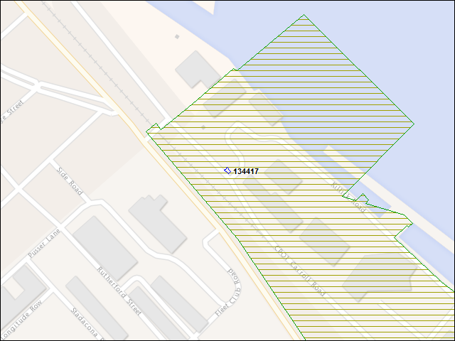 A map of the area immediately surrounding building number 134417