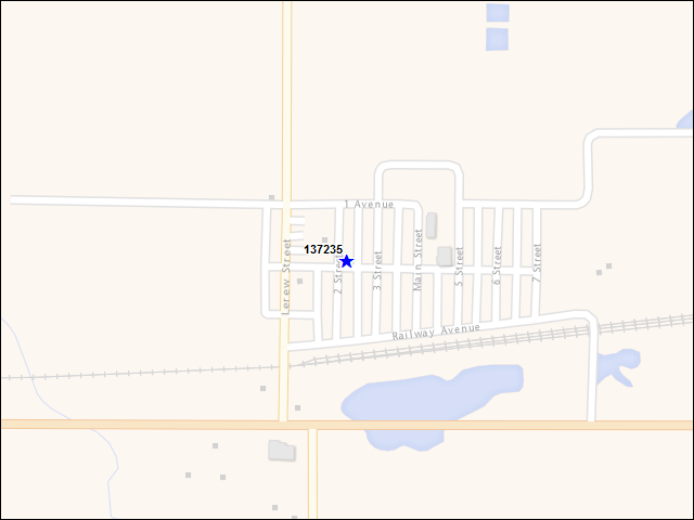 A map of the area immediately surrounding building number 137235