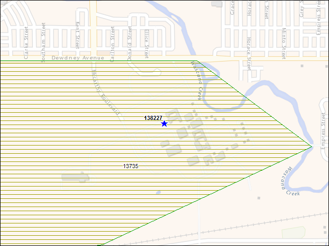 A map of the area immediately surrounding building number 138227