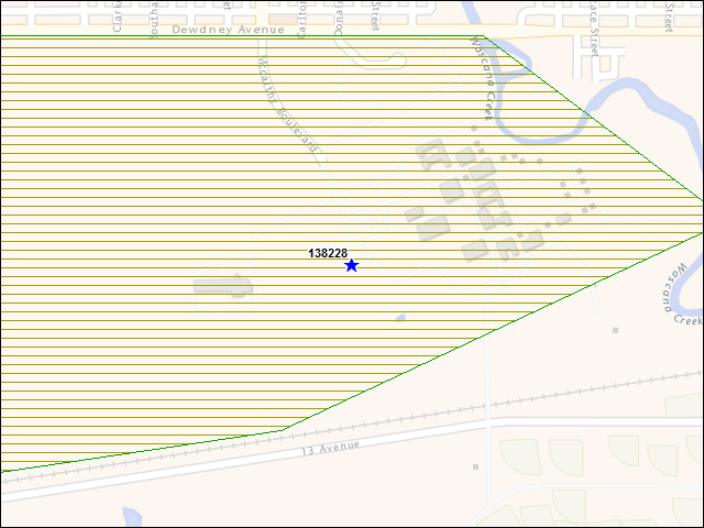 A map of the area immediately surrounding building number 138228