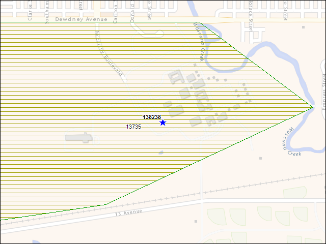 A map of the area immediately surrounding building number 138238