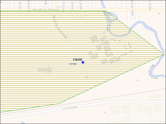 A map of the area immediately surrounding building number 138248