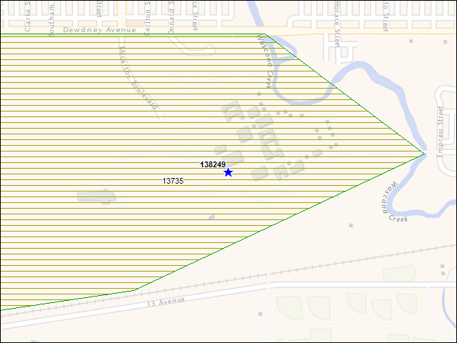 A map of the area immediately surrounding building number 138249