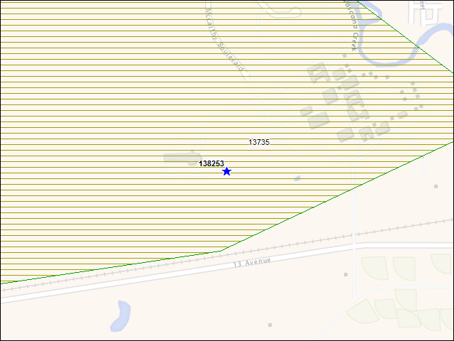 A map of the area immediately surrounding building number 138253