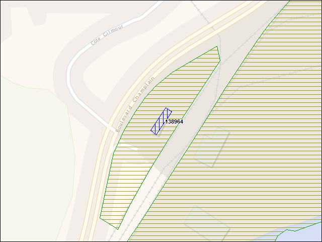 A map of the area immediately surrounding building number 138964