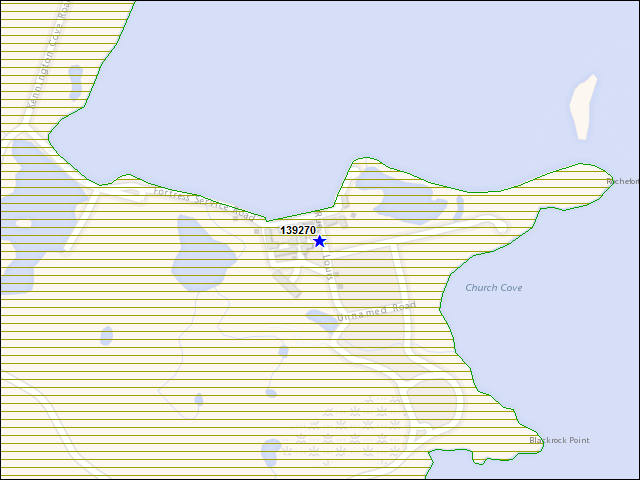 A map of the area immediately surrounding building number 139270