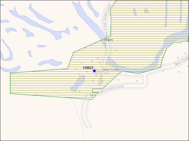 A map of the area immediately surrounding building number 139823