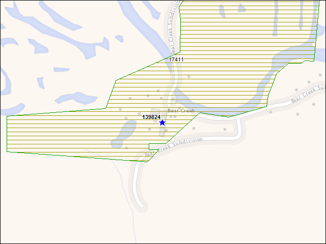 A map of the area immediately surrounding building number 139824