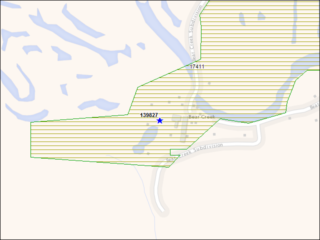 A map of the area immediately surrounding building number 139827