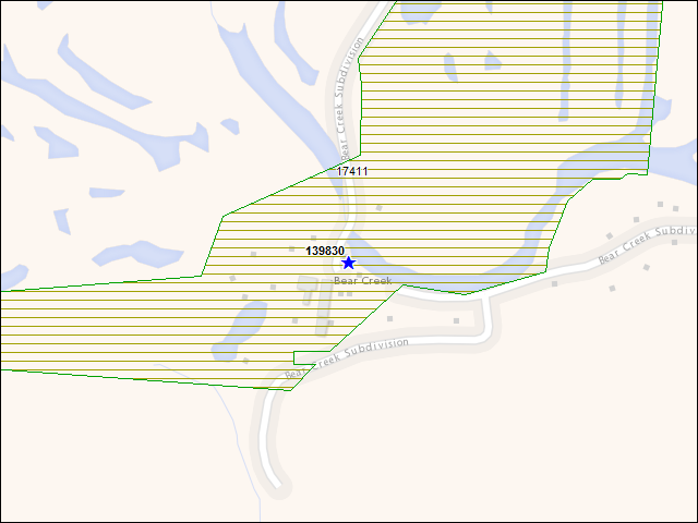 A map of the area immediately surrounding building number 139830