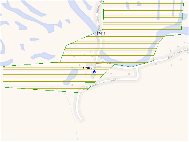 A map of the area immediately surrounding building number 139836