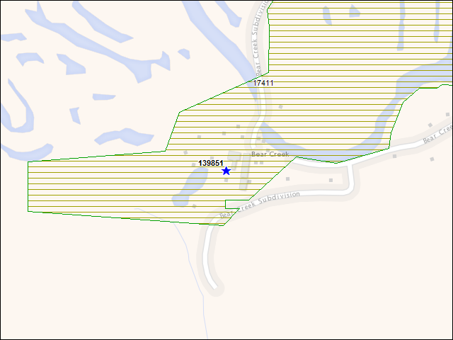 A map of the area immediately surrounding building number 139851