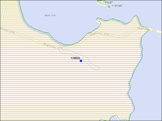 A map of the area immediately surrounding building number 139925