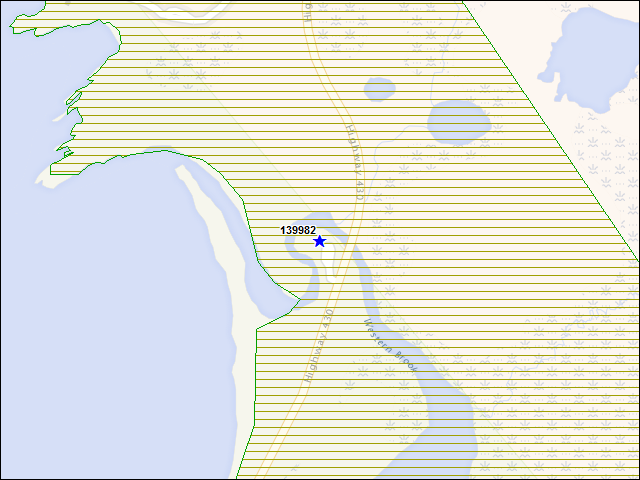 A map of the area immediately surrounding building number 139982