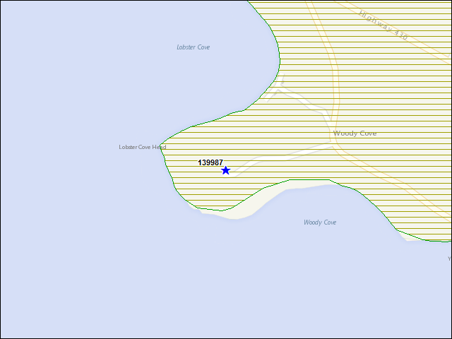 A map of the area immediately surrounding building number 139987