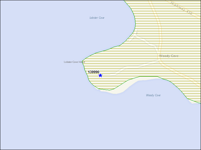 A map of the area immediately surrounding building number 139990