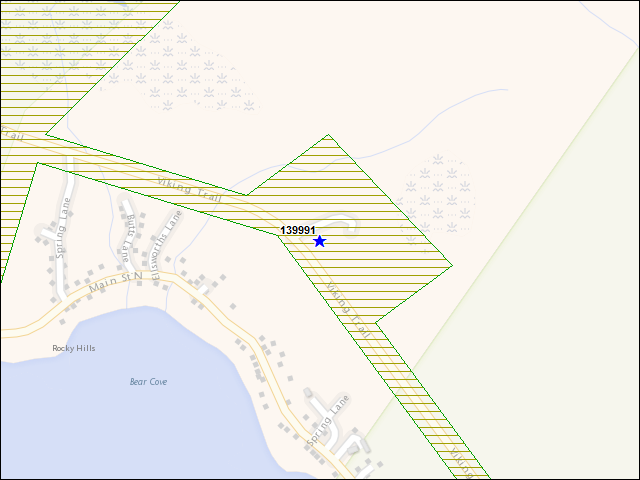 A map of the area immediately surrounding building number 139991